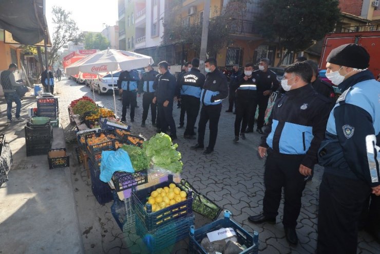 Zabıtadan yol ve kaldırım işgali denetimi