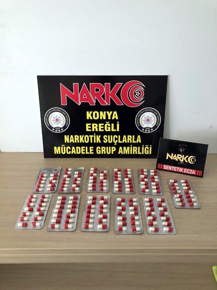 Konya'da daha önce yakalanan uyuşturucu haplar yine yakalandı