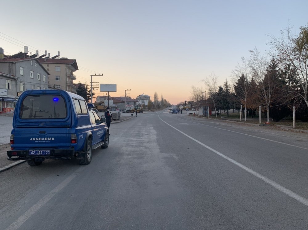 Konya Bozkır'da sokağa çıkma kısıtlaması drone ile denetleniyor