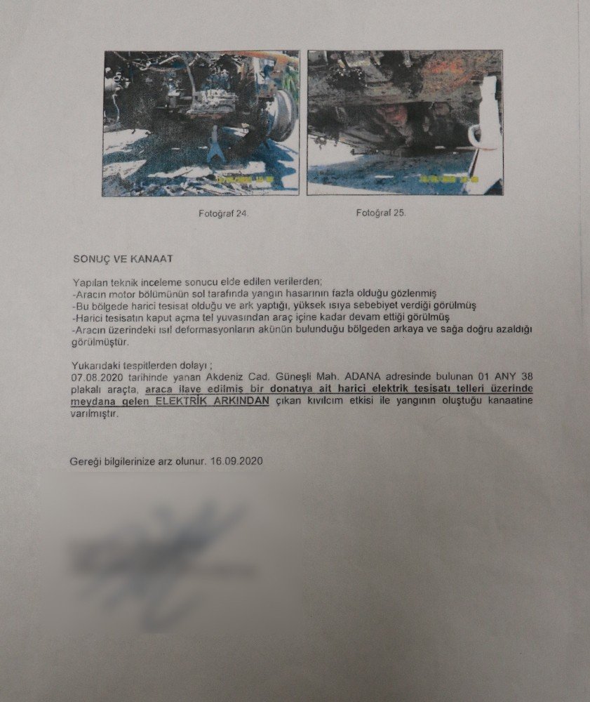 Aynı marka 2 sıfır otomobili de yandı! Zararı tazmin edilmedi