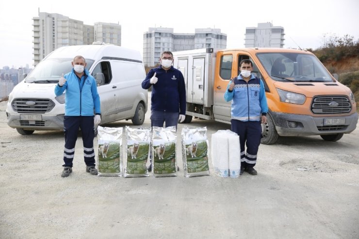Kısıtlama günlerinde Başakşehir’de sokak hayvanları unutulmuyor