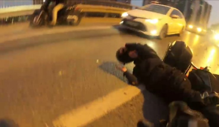 İstanbul’un göbeğinde feci kaza kamerada