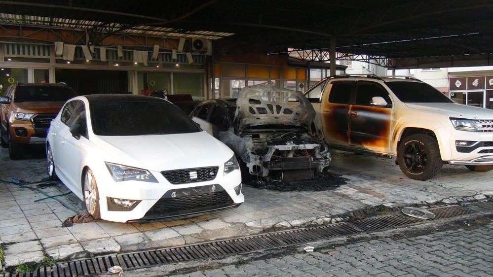 Lüks otomobilleri yakan kaslı kundakçılar kameralara yakalandı