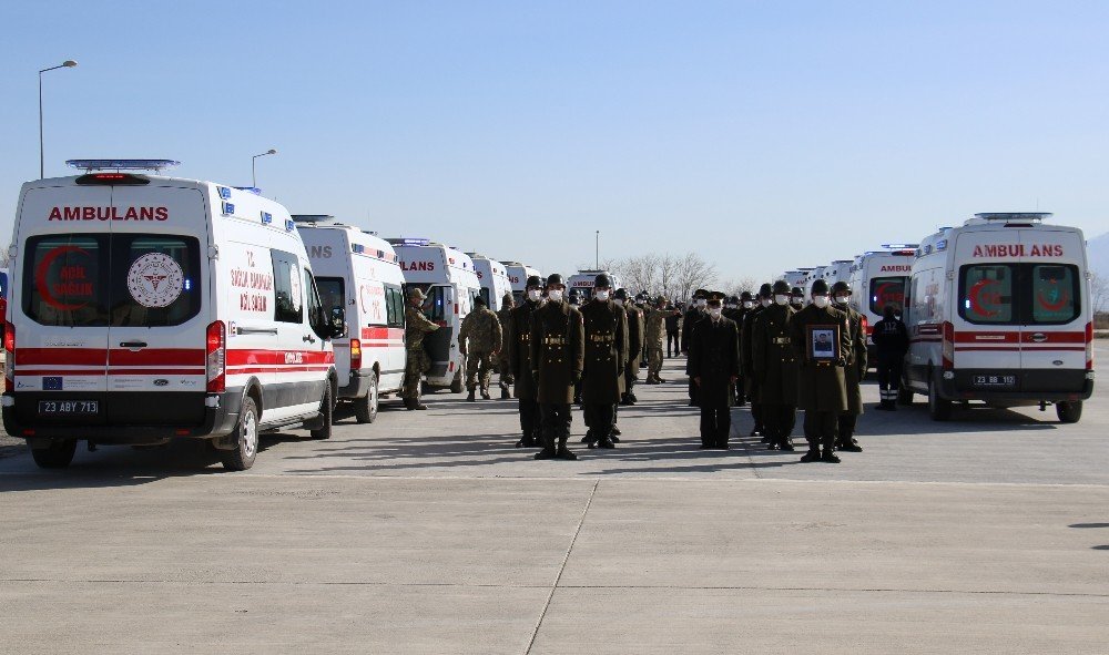 Helikopter kazasında şehit olan 11 asker Elazığ’dan törenle uğurlanıyor