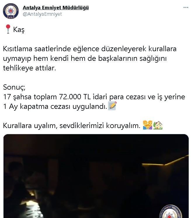 Kısıtlamada eğlenceye polis cezayı kesti