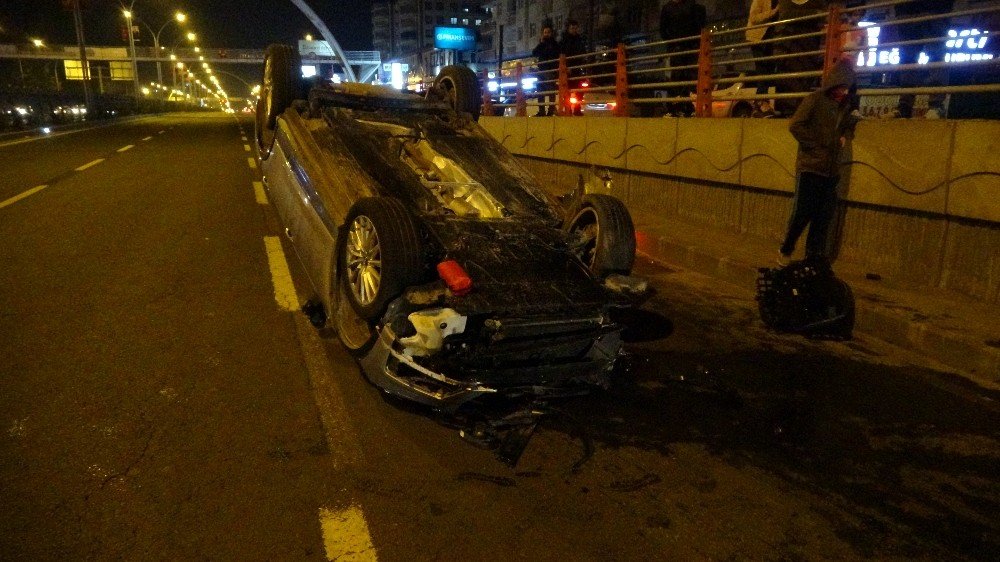 Önce makas sonra takla attı trafiği birbirine kattı! 3’ü ağır 9 yaralı