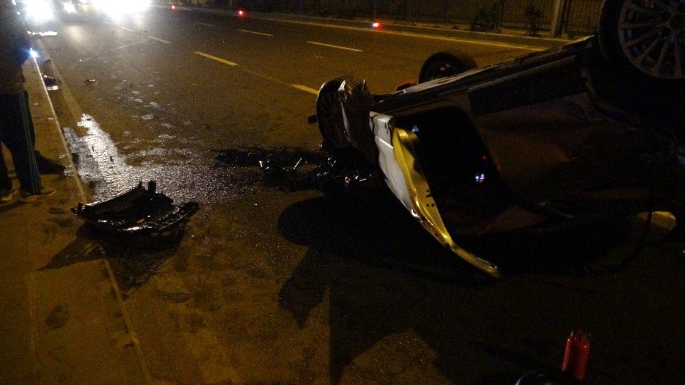 Önce makas sonra takla attı trafiği birbirine kattı! 3’ü ağır 9 yaralı