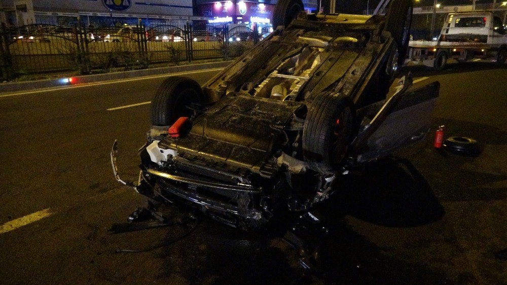 Önce makas sonra takla attı trafiği birbirine kattı! 3’ü ağır 9 yaralı