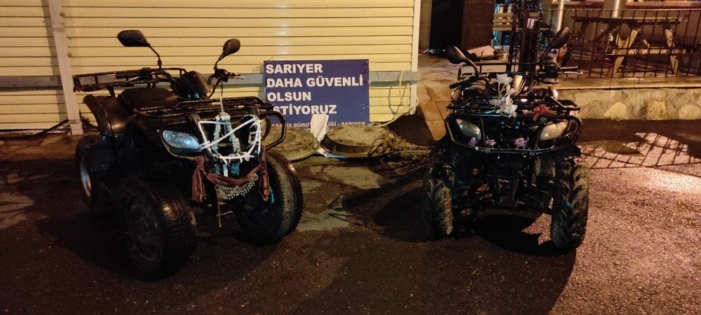 ATV'li mazgal kapağı hırsızları kameraya yakalandı