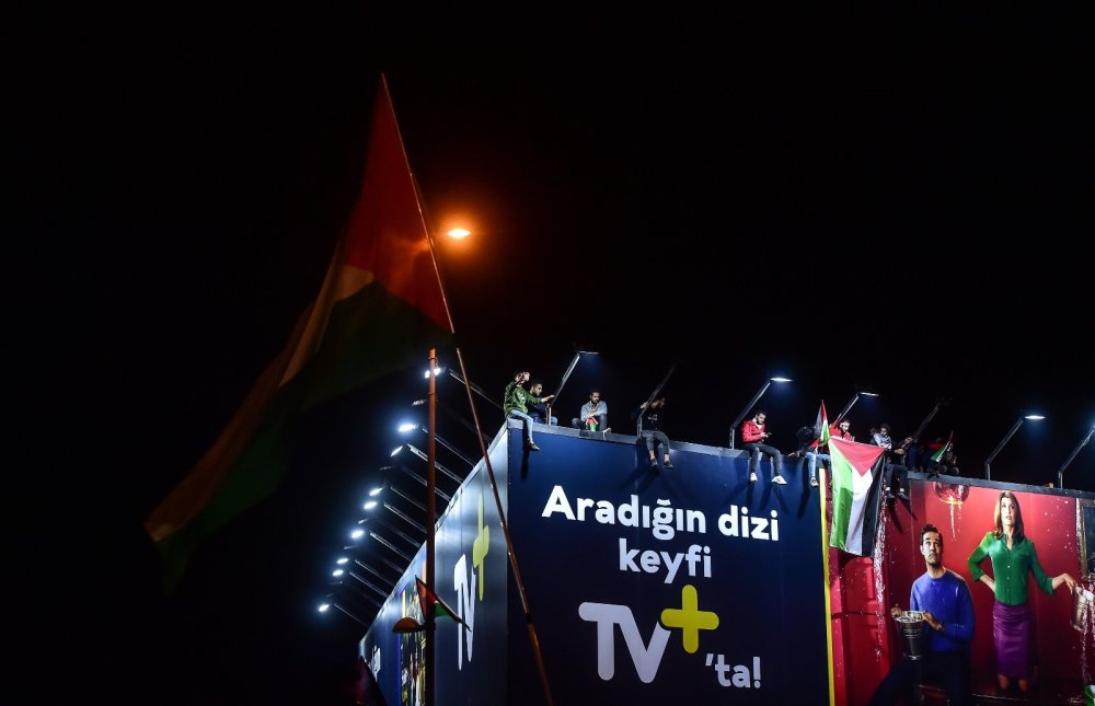 İstanbullular sokakta! İsrail Konsolosluğu önünde Mescid-i Aksa eylemi