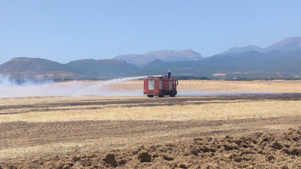 Anız yangını neredeyse fabrikayı yok ediyordu
