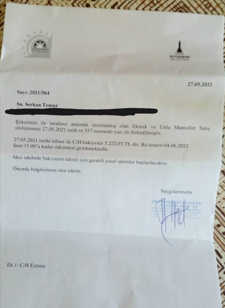 İzmir Büyükşehir skandal tavırlarıyla ekmek büfesi işleten kadını çileden çıkardı!