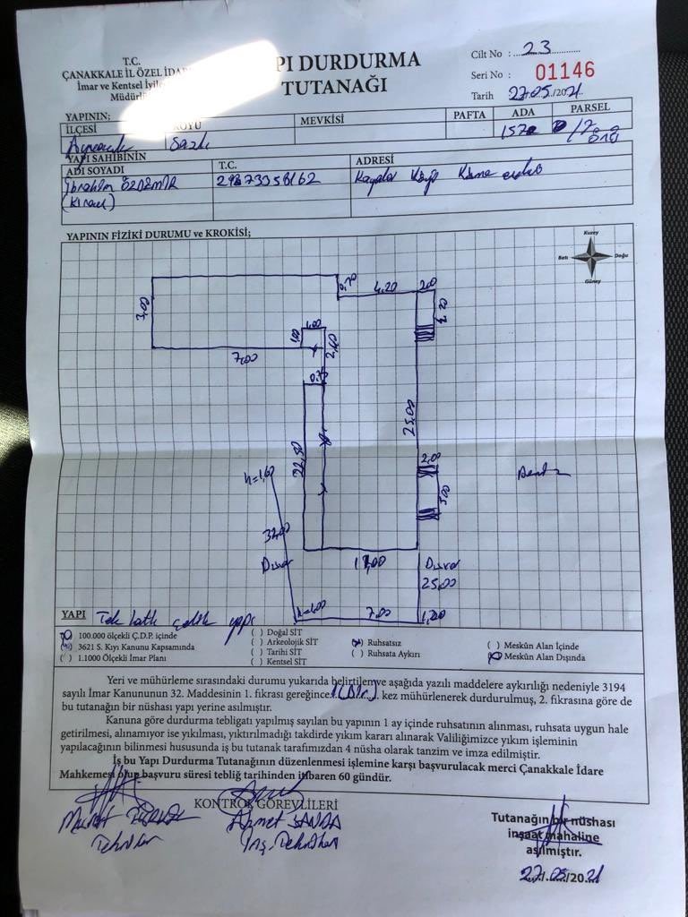 Halk TV'nin Sahibi Mahiroğlu'nun Assos’taki kaçak yapısının ’Yapı Kayıt Belgesi’ iptal edildi