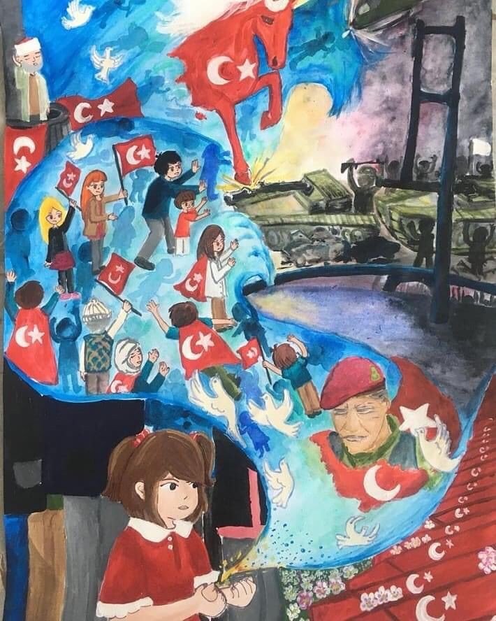 Alanyalı Hasibe Esma Güneş'in resim başarısı