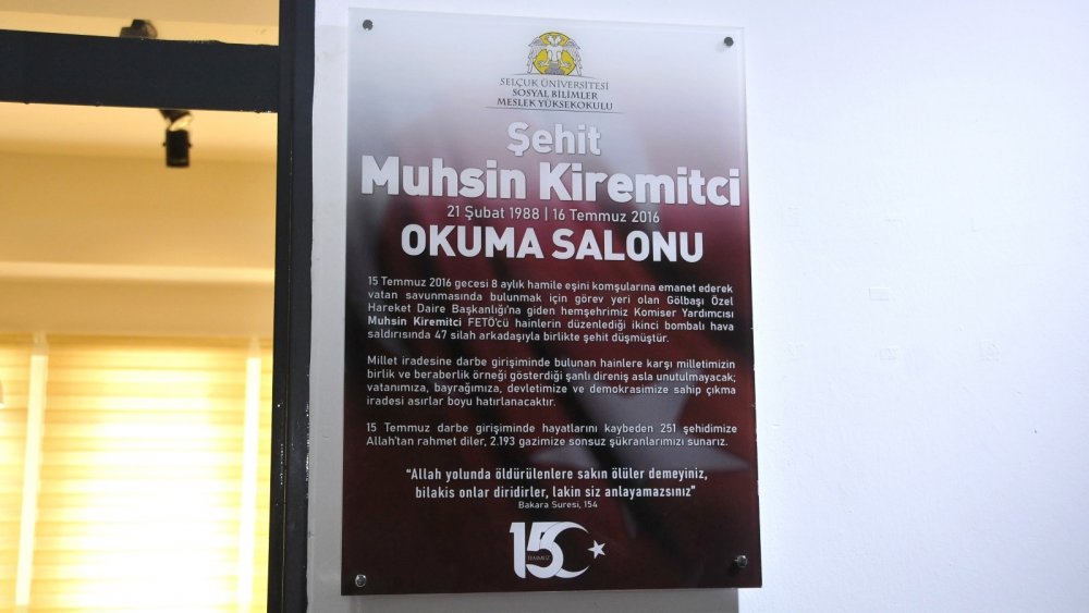 15 Temmuz şehidi Muhsin Kiremitçi'nin ismi Selçuk Üniversitesi'nde yaşatılacak