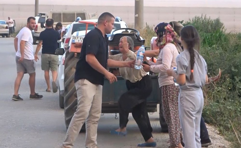 Manavgat'taki yangında sera ve ağaçları yanan kadınlar gözyaşlarına boğuldu
