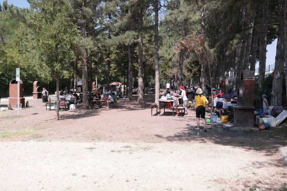 Eskişehir piknik alanlarında korkutan yoğunluk! Mangal da yakıyorlar