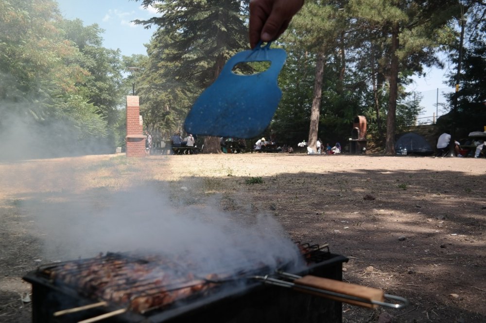 Eskişehir piknik alanlarında korkutan yoğunluk! Mangal da yakıyorlar