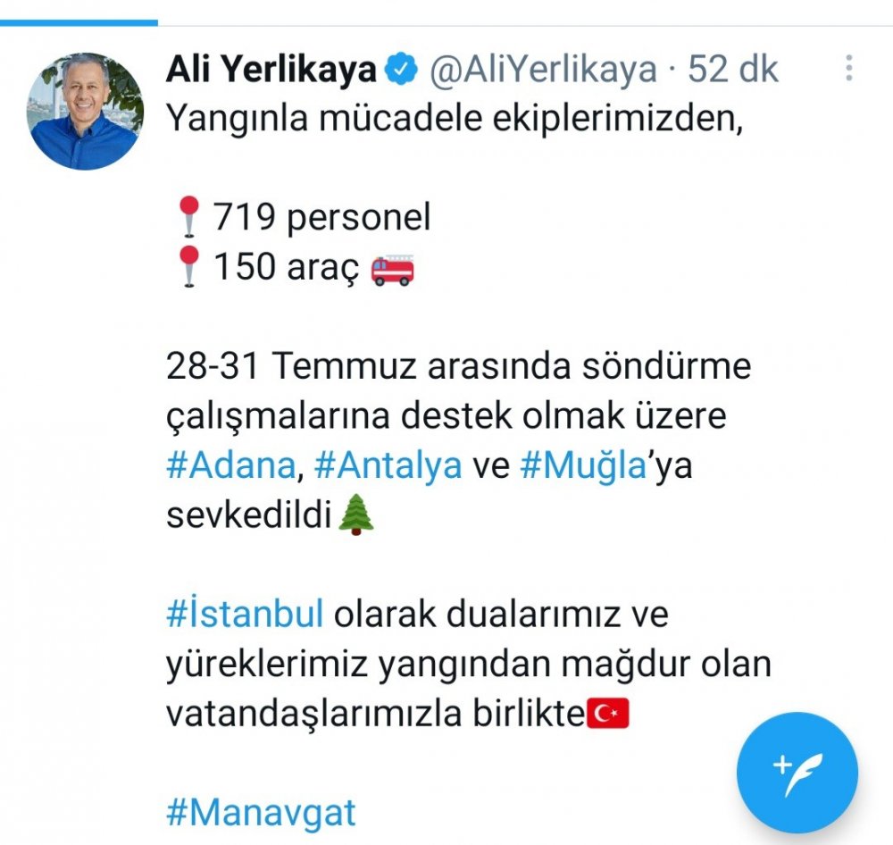 İstanbul Valiliği orman yangınıyla mücadeleye destek için Akdeniz'de