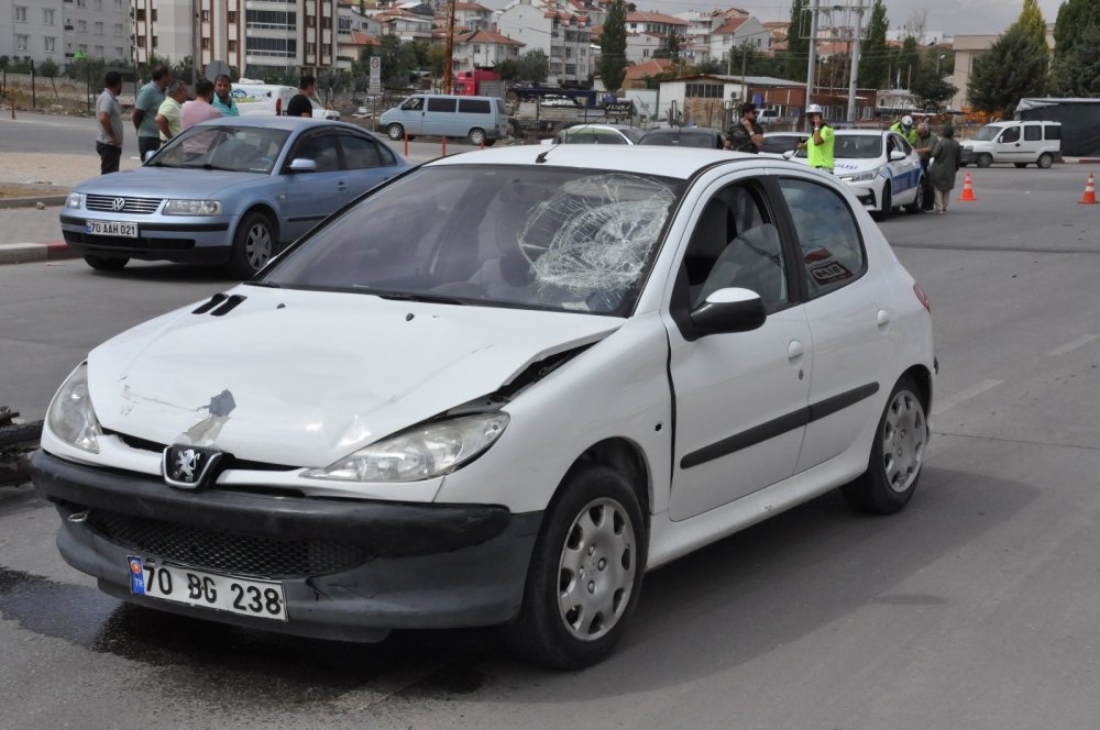 Otomobille çarpışan motosiklet sürücüsü Hacı Ali Şekerci ağır yaralandı