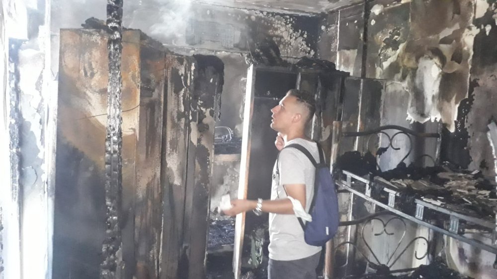 Serik'te otel lojmanında çıkan korkutan yangın