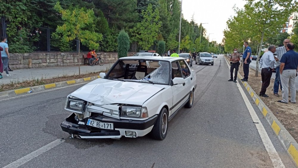 Konya'da otomobilin çarptığı emekli öğretmen Durmuş Işılak kurtarılamadı