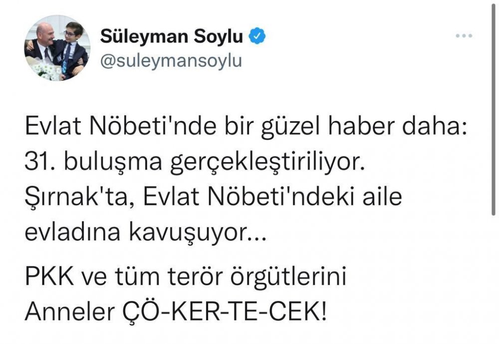 Bakan Soylu: PKK'yı evlat nöbetindeki anneler çökertecek!