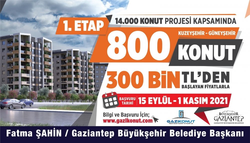 Gaziantep’te yapılacak 14 bin konut için ön talep toplanmaya başladı! İşte şartlar