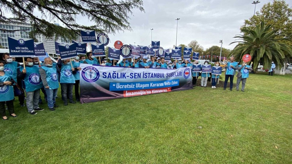 Sağlık çalışanlarından Ekrem İmamoğlu’na kırmızı kart