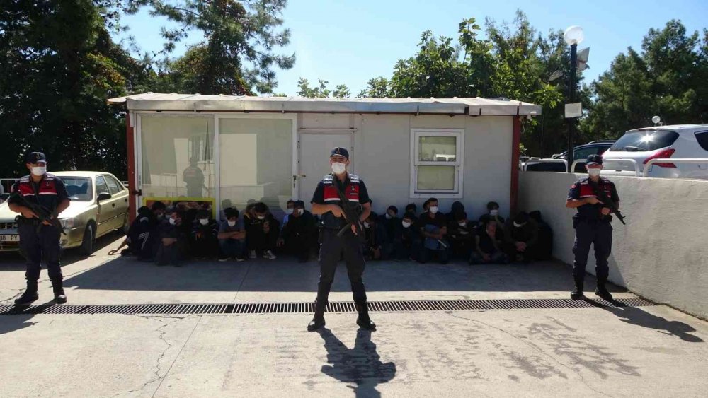 Yurt dışına kaçmak isteyen 29 kişi sazlıkların arasında yakalandı