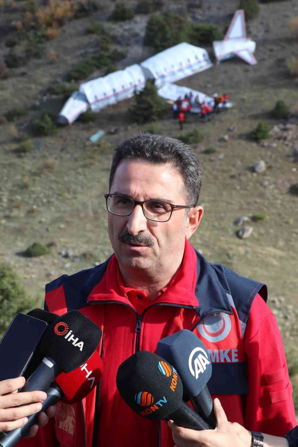 Konya’da düşürülen 14 kişilik özel jet uçağa helikopter destekli arama-kurtarma tatbikatı