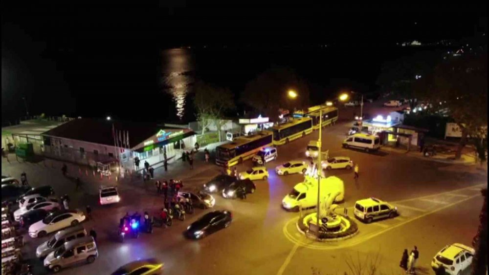 Bursa'da polisler işi sağlama alıp drone destekli uygulama yaptı