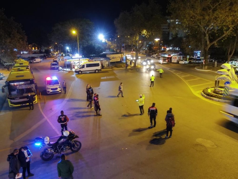 Bursa'da polisler işi sağlama alıp drone destekli uygulama yaptı