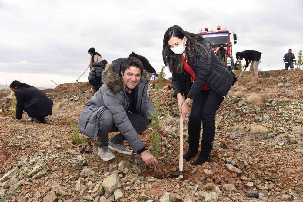 Konya daha yeşil olacak! Öğretmenler hatıra ormanına fidanlar dikildi