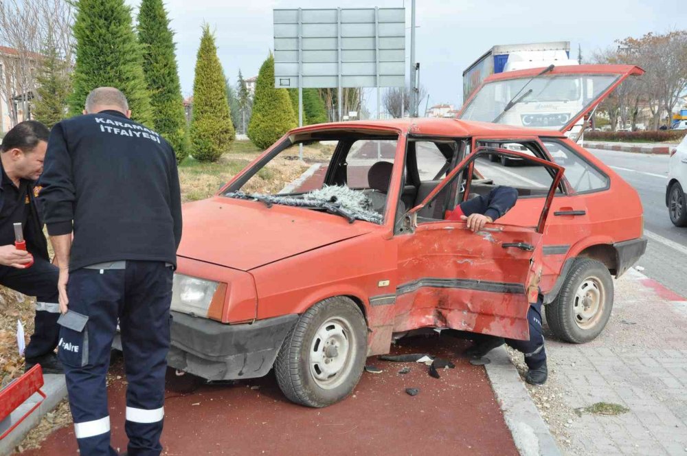 Karaman'da feci kaza: Otomobil sürücüsü sürat motoruna çarpıp kaçtı! 1 ağır yaralı