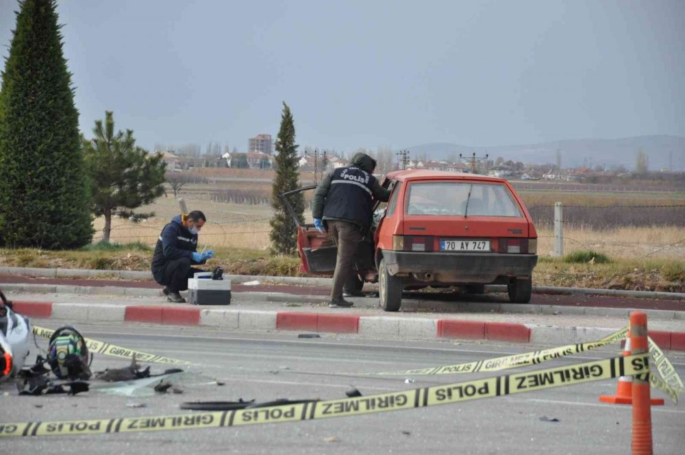 Karaman'da feci kaza: Otomobil sürücüsü sürat motoruna çarpıp kaçtı! 1 ağır yaralı