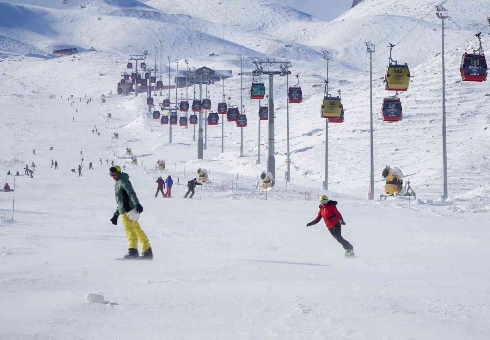 Kar kalınlığı 50 santimetreye ulaştı! Erciyes’te sezon açıldı