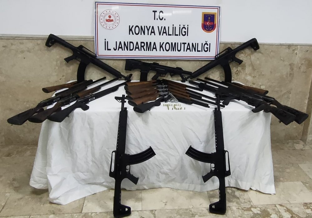 Konya'da yasa dışı av tüfeği üreten atölyeye baskın!