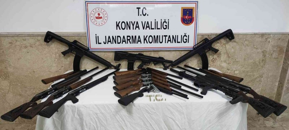 Konya'da yasa dışı av tüfeği üreten atölyeye baskın!