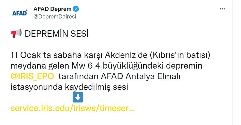 AFAD yayınladı: Mersin, Antalya, Adana, Konya'yı sallayan depremin sesi kaydedildi