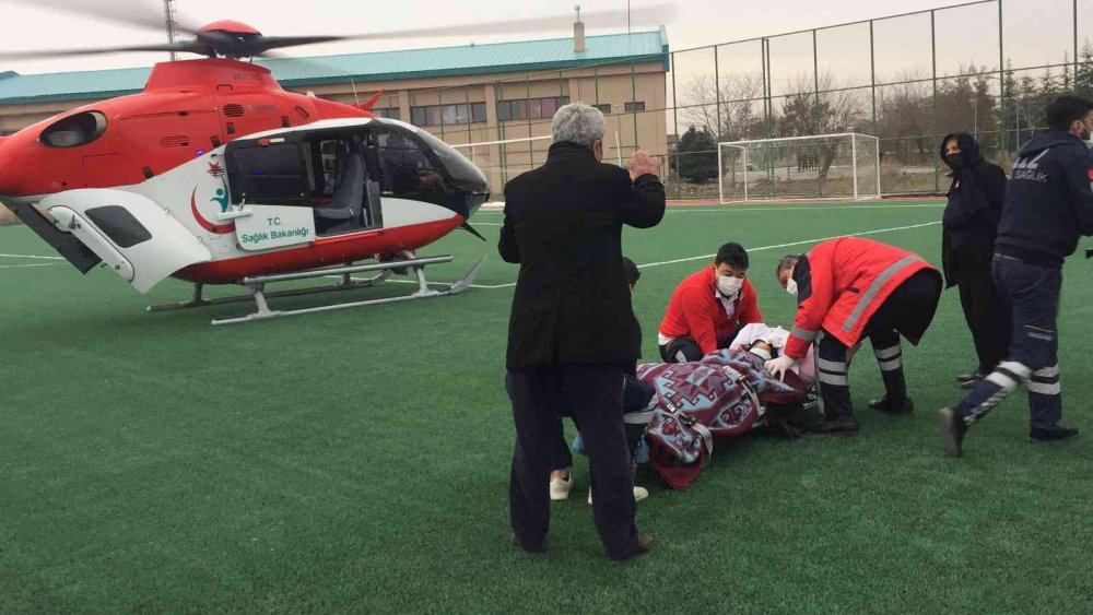 Konya'da hava ambulansı bu kez Rabia Küçükerdoğan için havalandı!