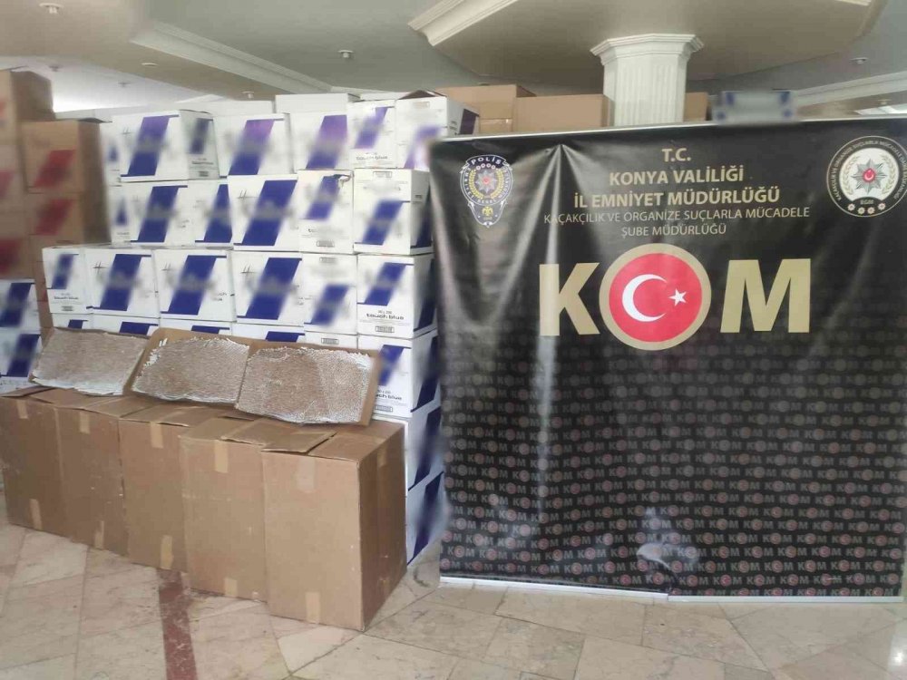 Yapılan zamlar kaçakçıların iştahını kabartıyor... Konya'da 1 milyondan fazla kaçak makaron yakalandı! 12 gözaltı