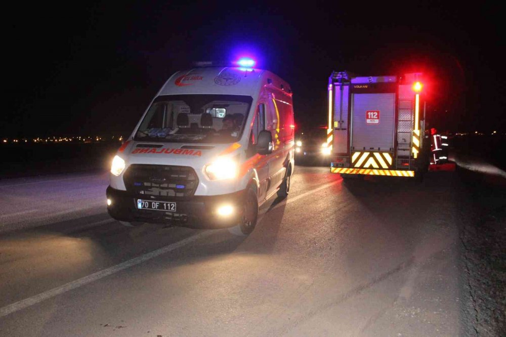 Karaman’da otomobil şarampole takla attı! Sıkışan 3 kişi güçlükle kurtarıldı