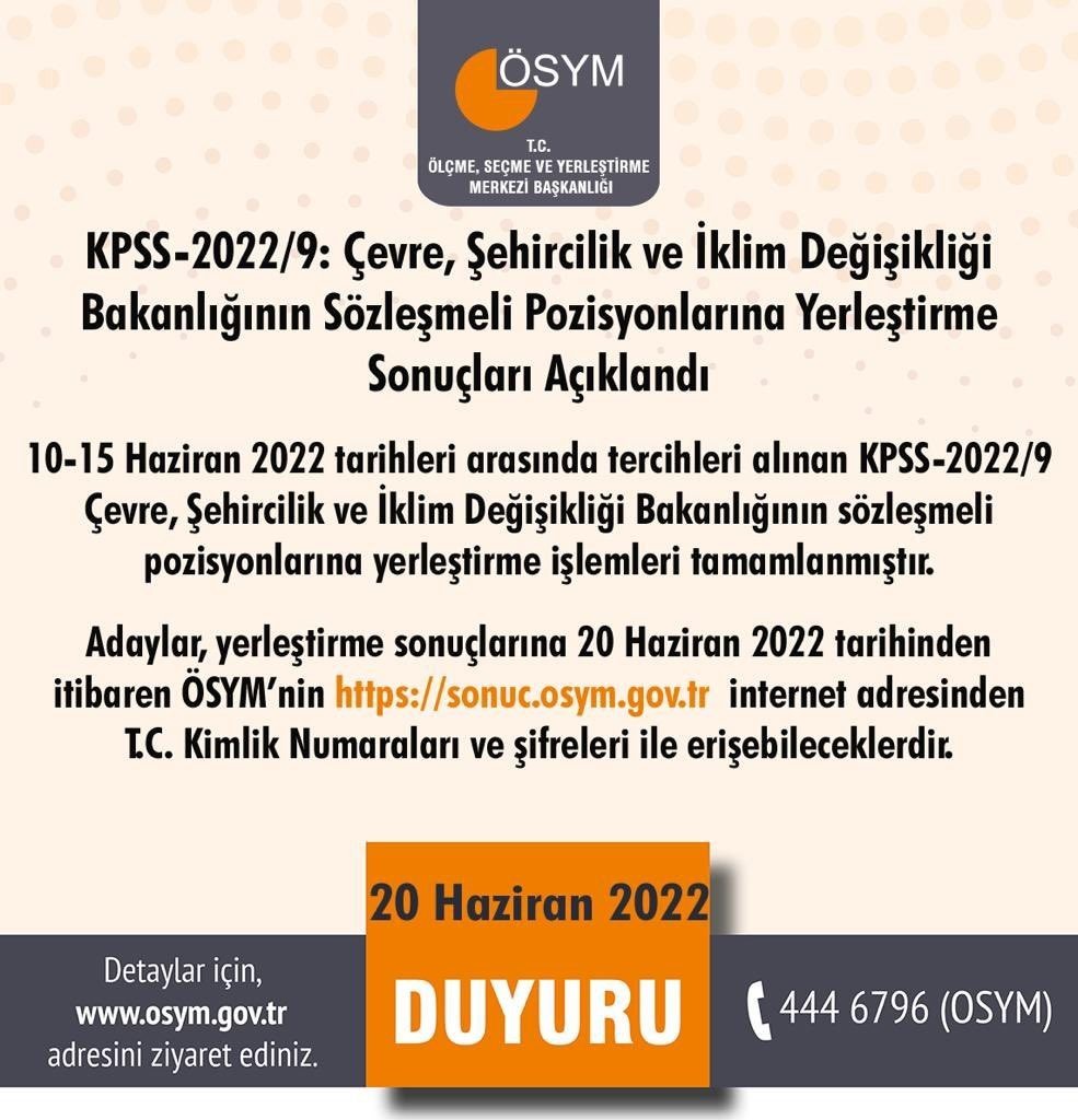 Çevre, Şehircilik ve İklim Değişikliği Bakanlığı'nda KPSS-2022 personel alımı sonuçları açıklandı! TIKLA ÖĞREN