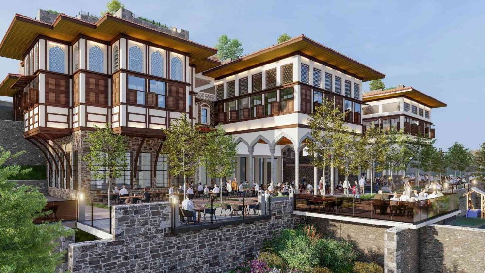 Konya'yı tepeden gören Akyokuş kasrı hızla yükseliyor!