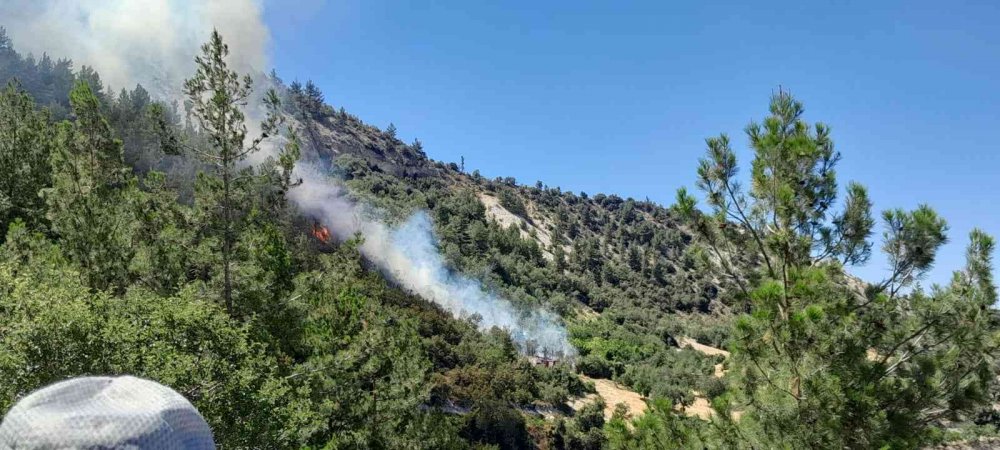 Ermenek'te orman yangını! Köylülerin dikkati faciayı önledi