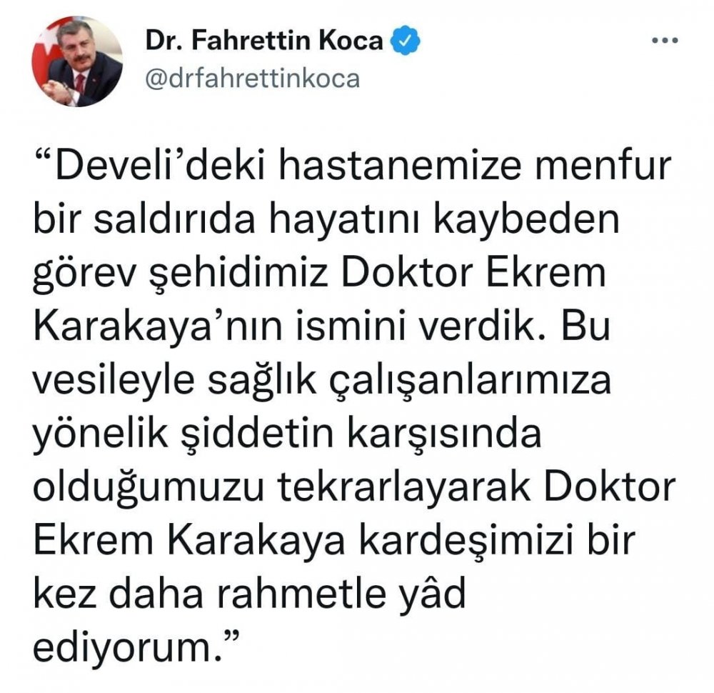 Erdoğan duyurdu! Konya'da şehit edilen Dr. Ekrem Karakaya’nın adı hastaneye verilecek