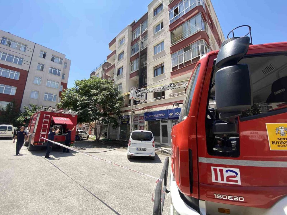 Konya’da korkutan yangın! Büyümeden söndürüldü