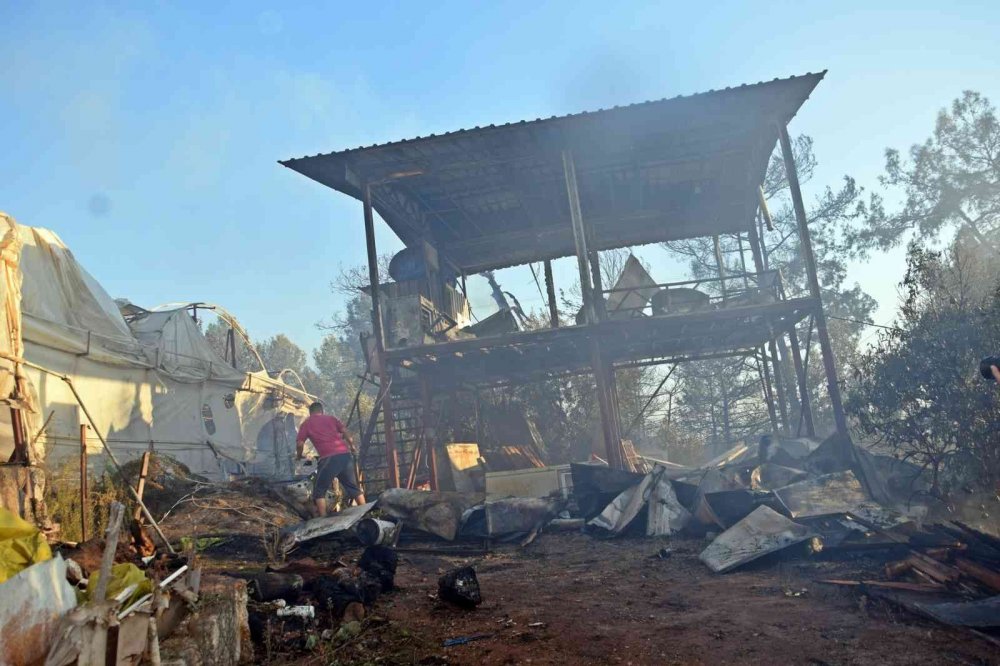 Antalya’daki orman yangını kontrol altına alındı! 3 ev ve seralar zarar gördü