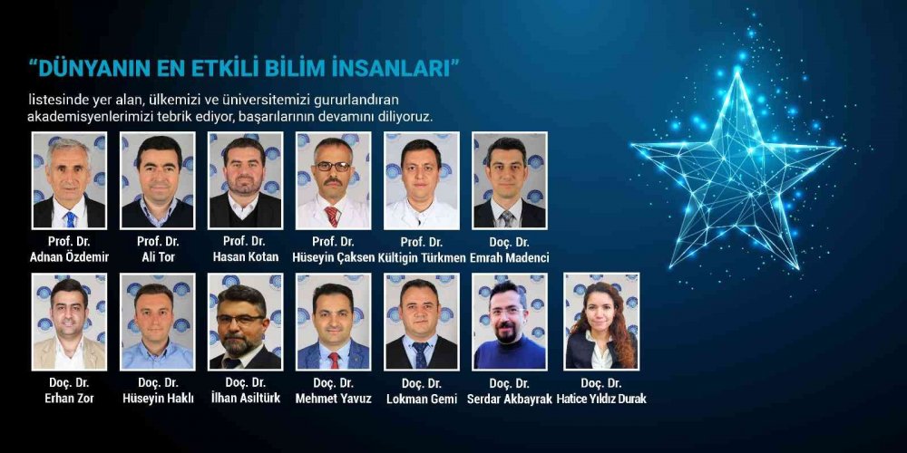 Necmettin Erbakan Üniversitesi'nden 13 akademisyen 'Dünyanın En Etkili Bilim İnsanları' listesine girdi